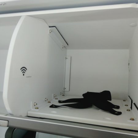 standalone box install kit in an airplane cabin