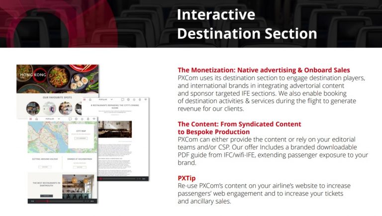 Provide your passengers with all the relevant in-destination info that will enlighten their journey, whilst generating incremental revenues for your airline.