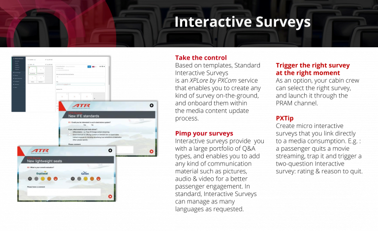 This app enables our airline customers to create as many interactive surveys as they wish to keep consistent with their marketing strategy.