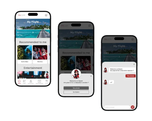 Wireless Inflight Entertainment Chatbot on passenger device