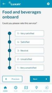 Luxair Wireless Inflight Entertainment (IFE) Portal Inflight Survey section by PXCom